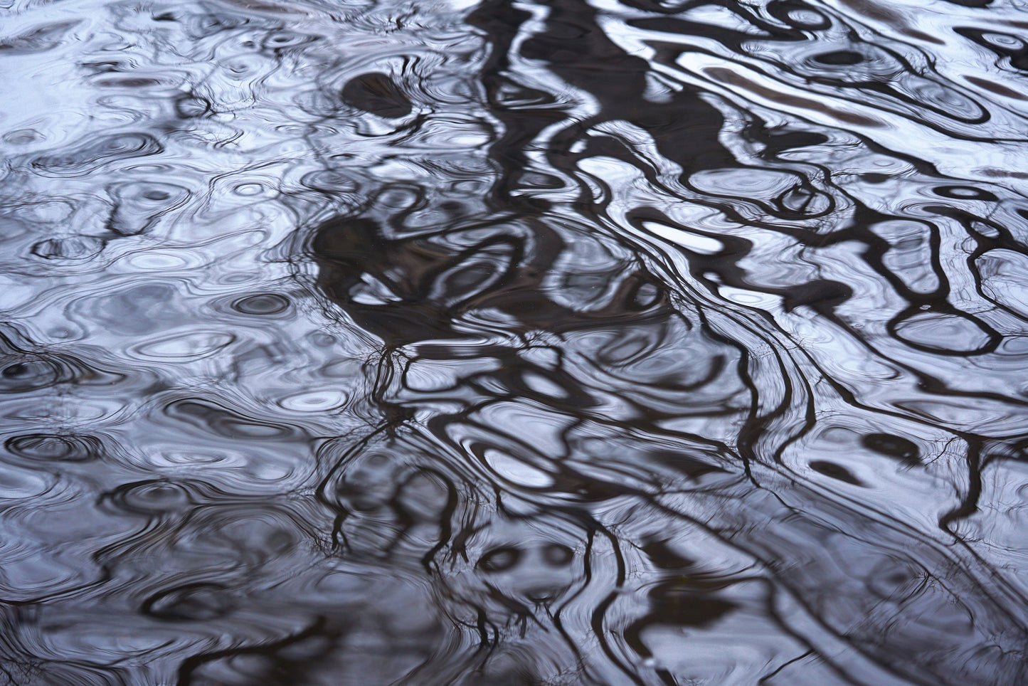 Mystic black and white photography print water ripples