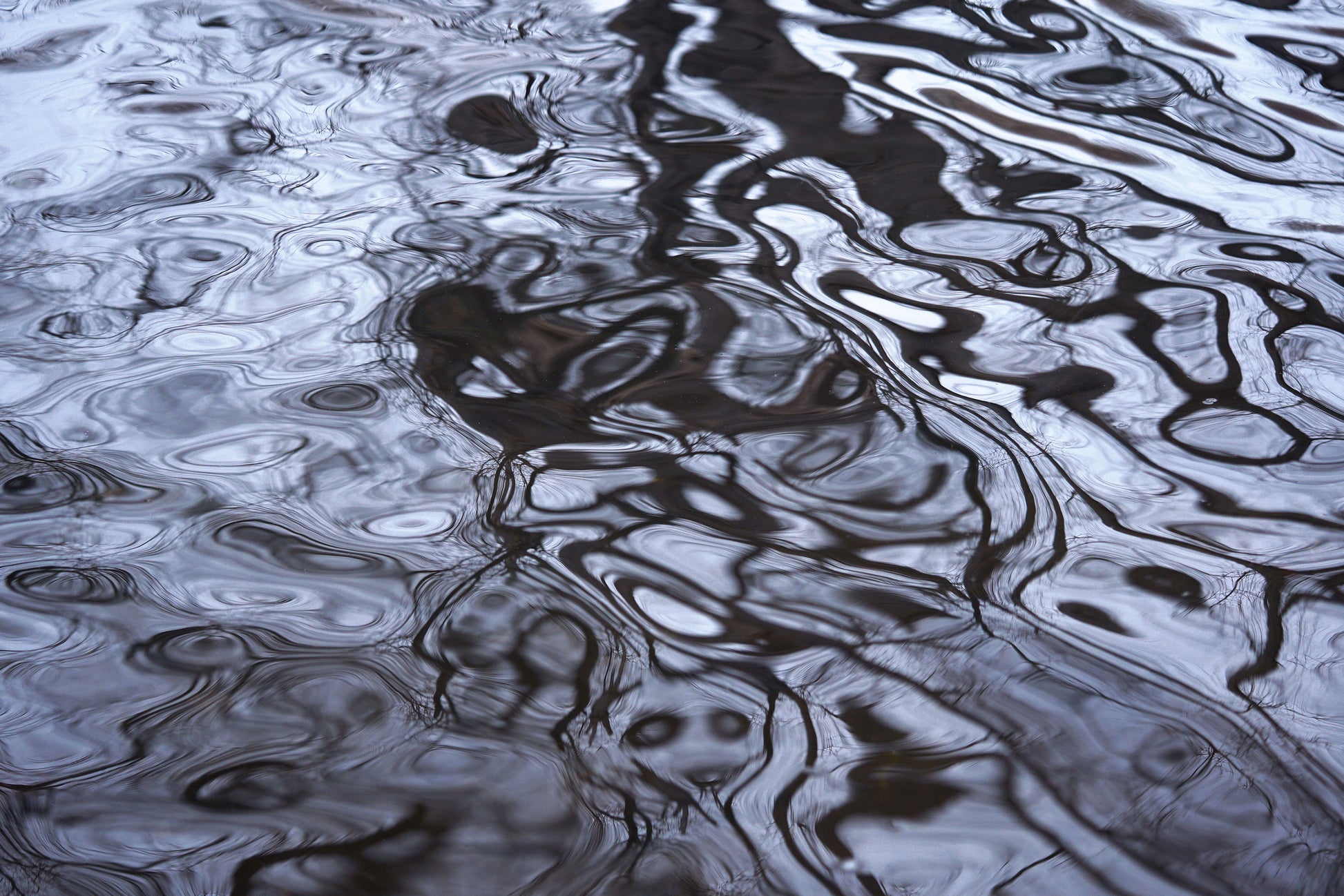 Mystic black and white photography print water ripples 