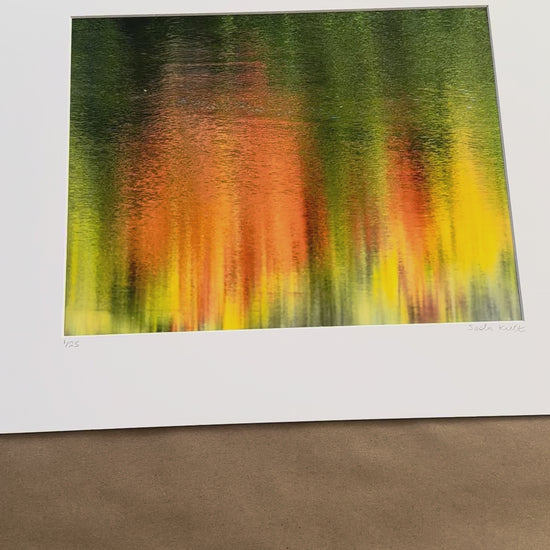 photography print in mat board blurred colors orange green yellow video 