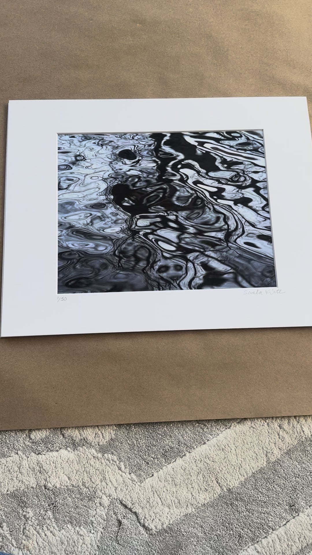 Mystic black and white photography print in mat board water video 